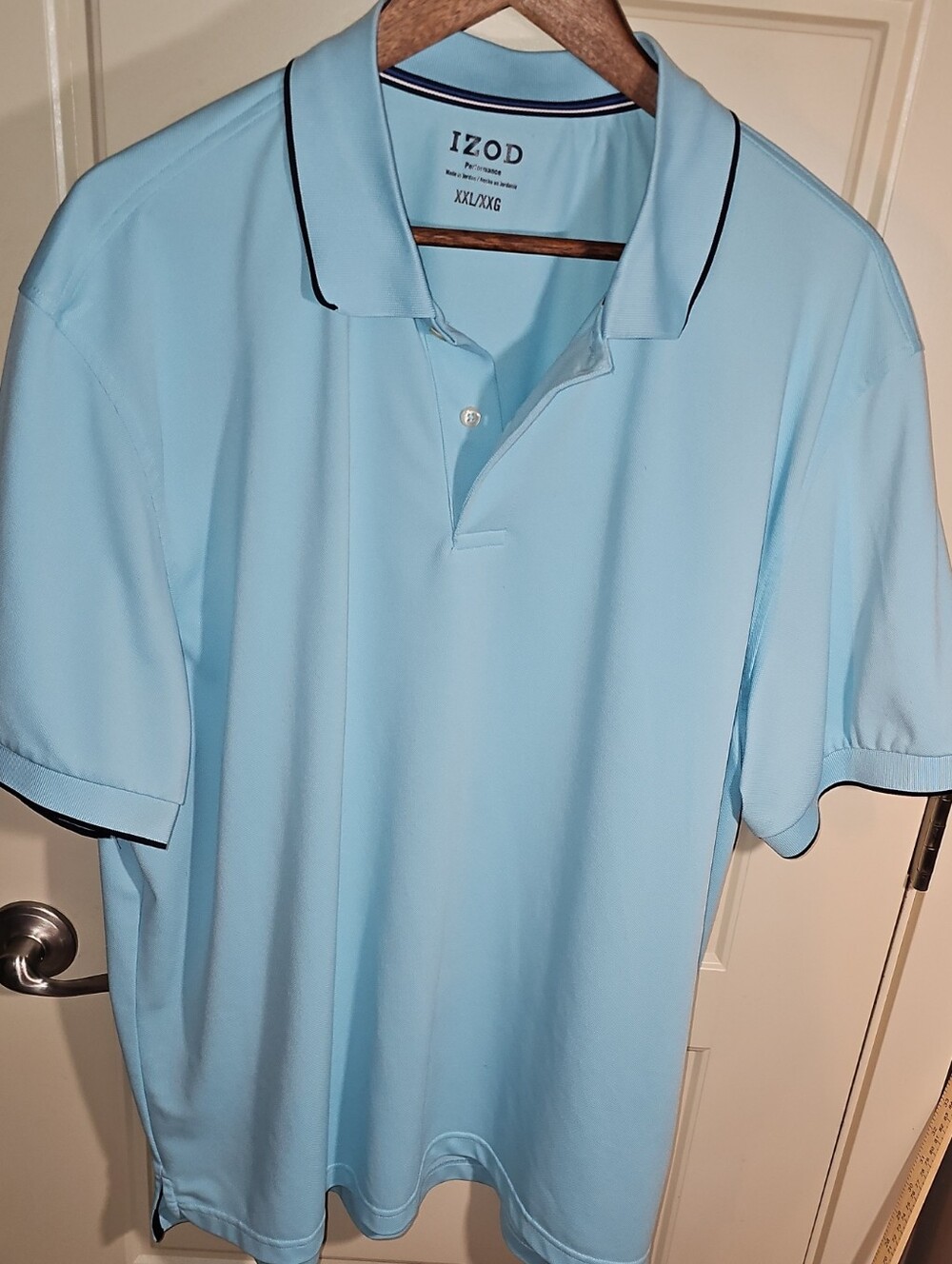 Izod Sky Blue Polo with Black Trim Size XXL